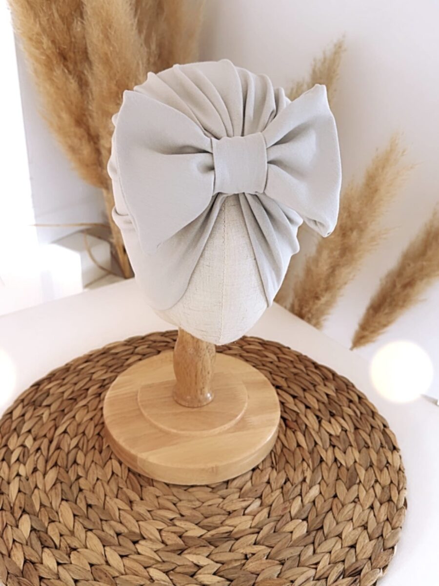 Turban dla dziewczynki z kokardą (stone)
