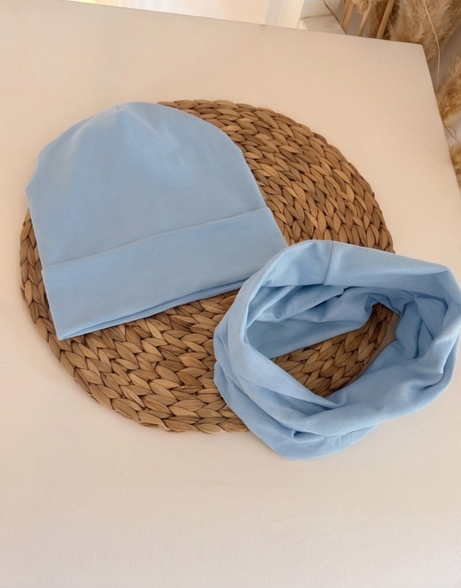 Komplet czapka i komin (baby blue)