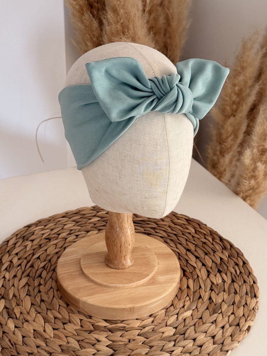 Opaska z kokardą (dusty mint)