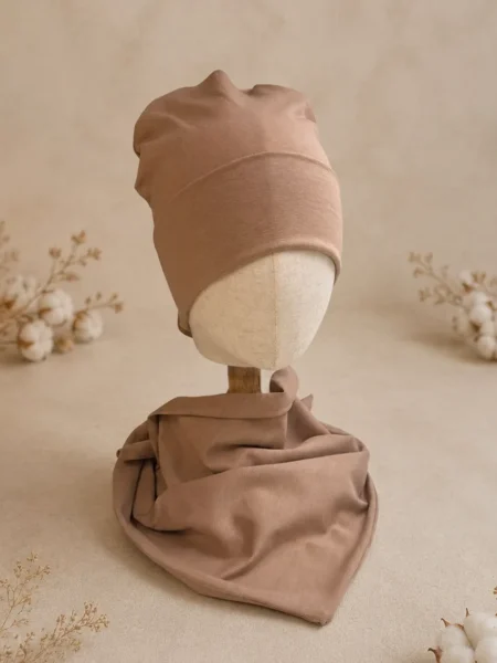 Komplet czapka i chusta (hazelnut)